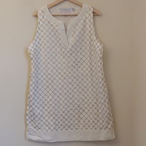 Gretchen Scott White Gold Pattern Shift Dress XL